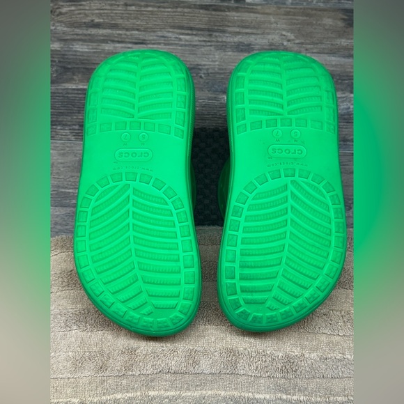 CROCS Classic Crush Waterproof Green Grass Rain Boots Spring W Sz 7 - M Sz 5 - Picture 7 of 13